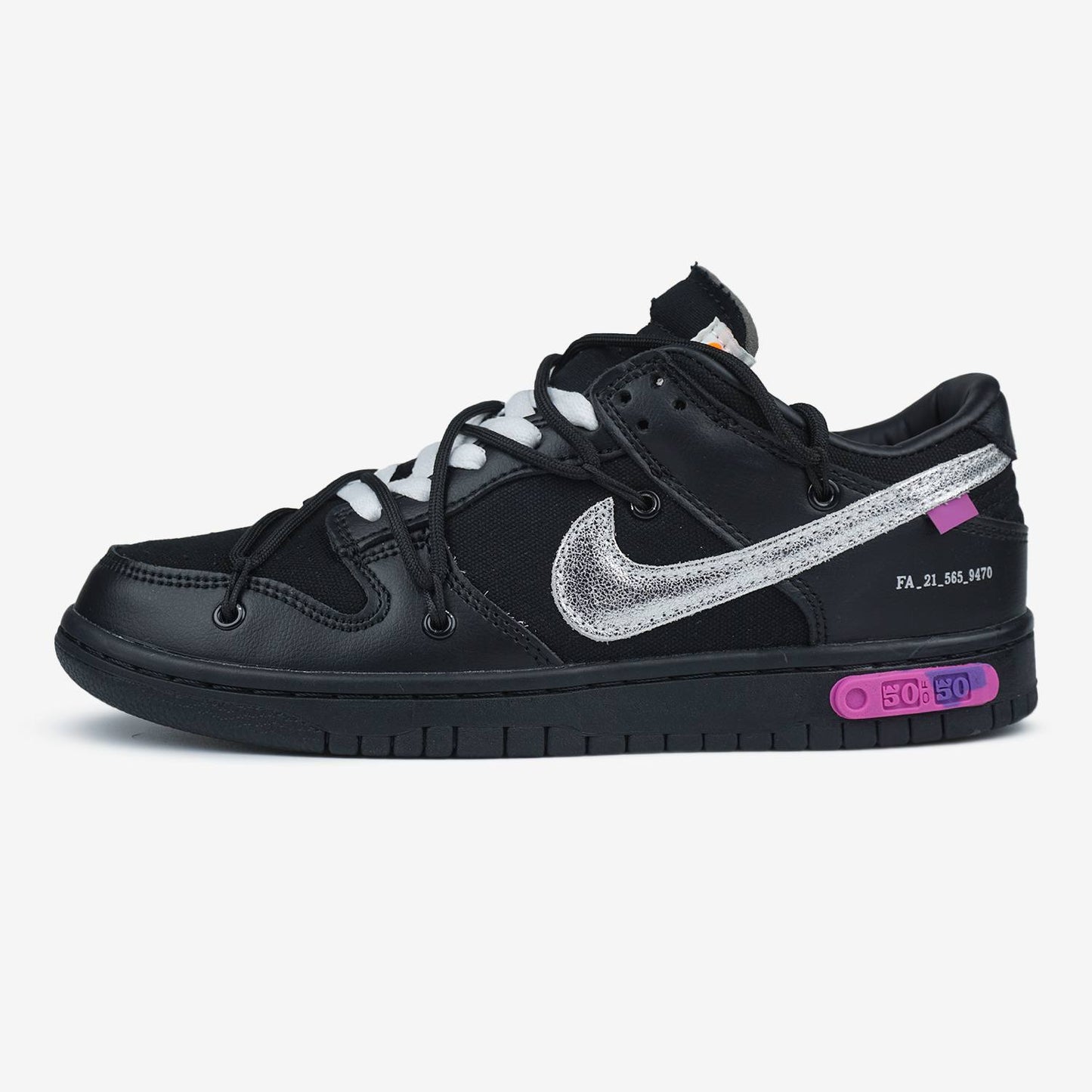Nike Dunk x Off White Black White Violet 50/50