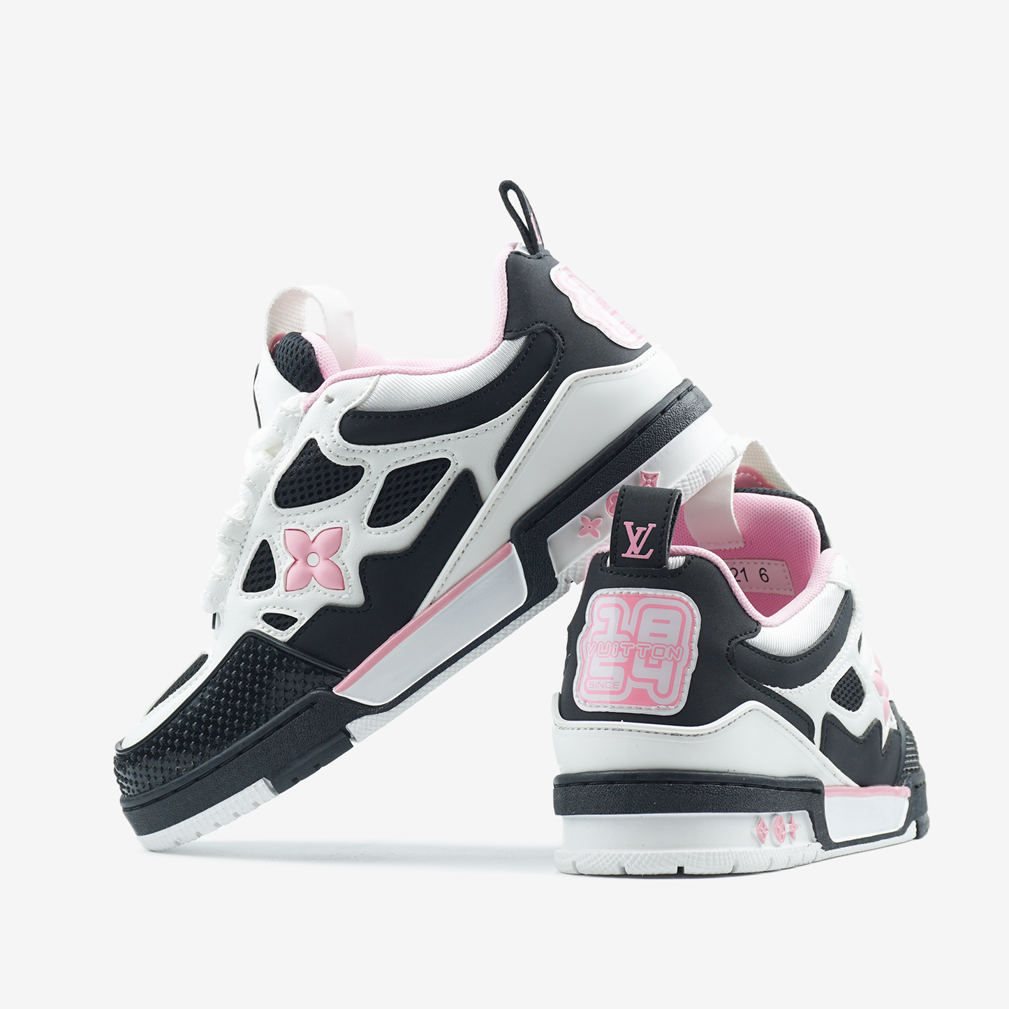 LV  Skate Sneaker Black White Pink