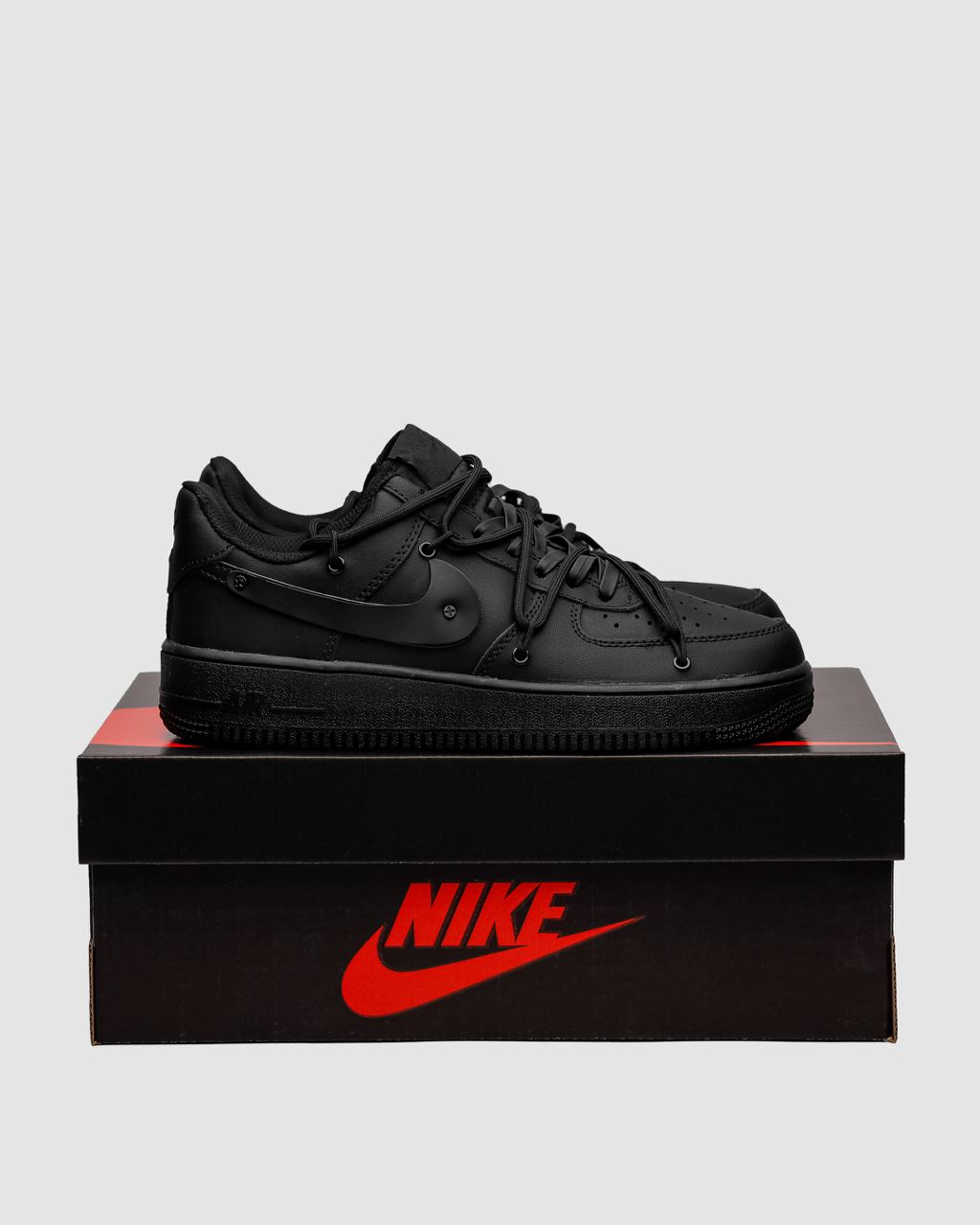 Nike Air Force 1 Low Black Off shoelaces Custom