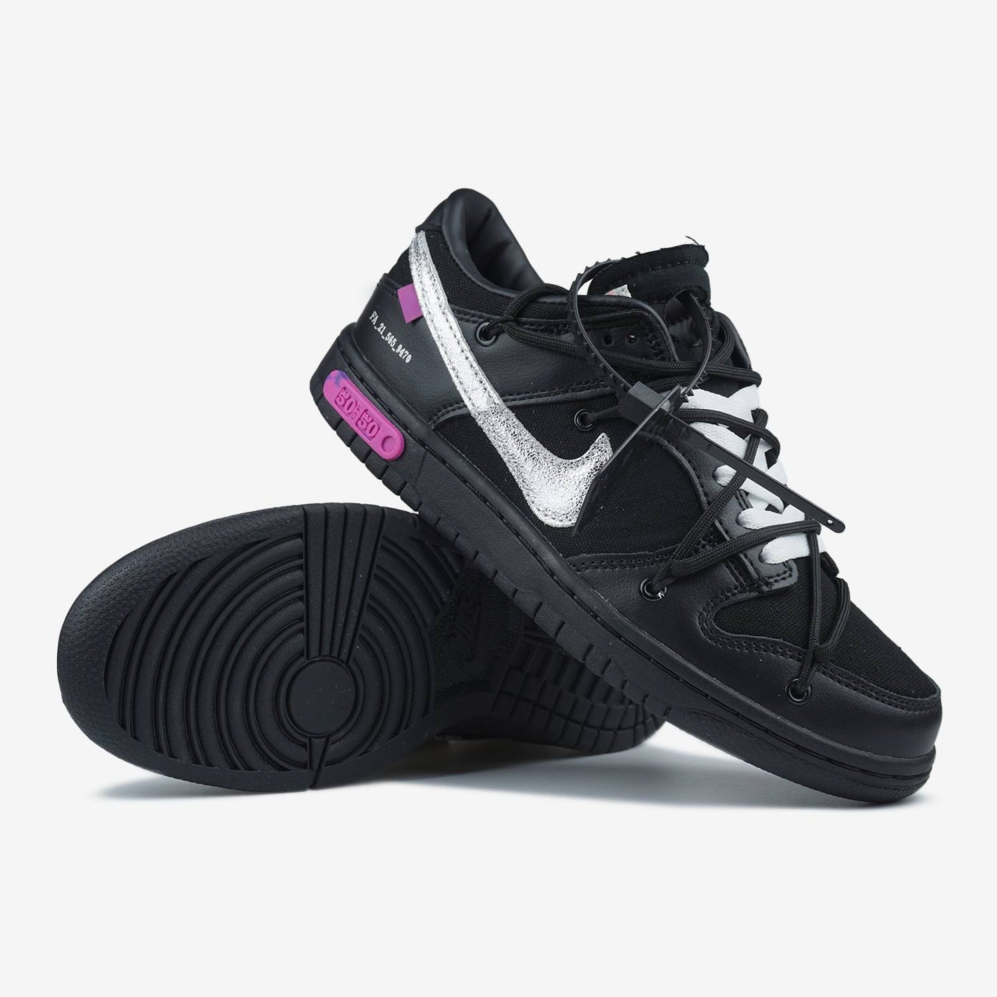Nike Dunk x Off White Black White Violet 50/50