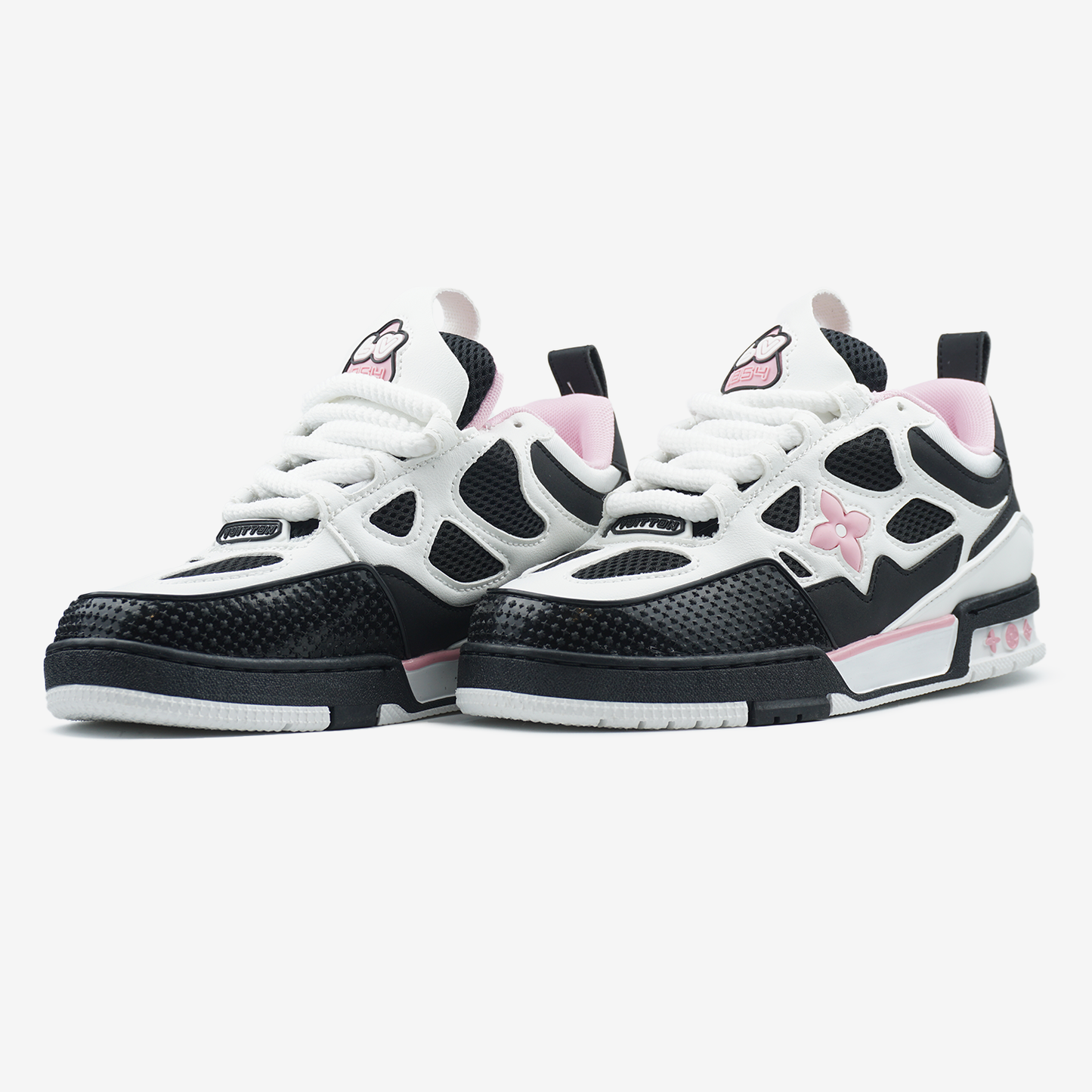 LV  Skate Sneaker Black White Pink