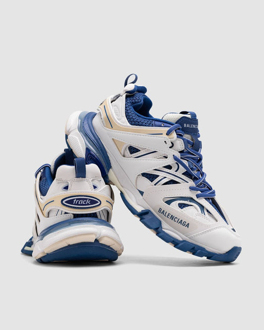 BALENCIAGA Track Worn Out White Blue