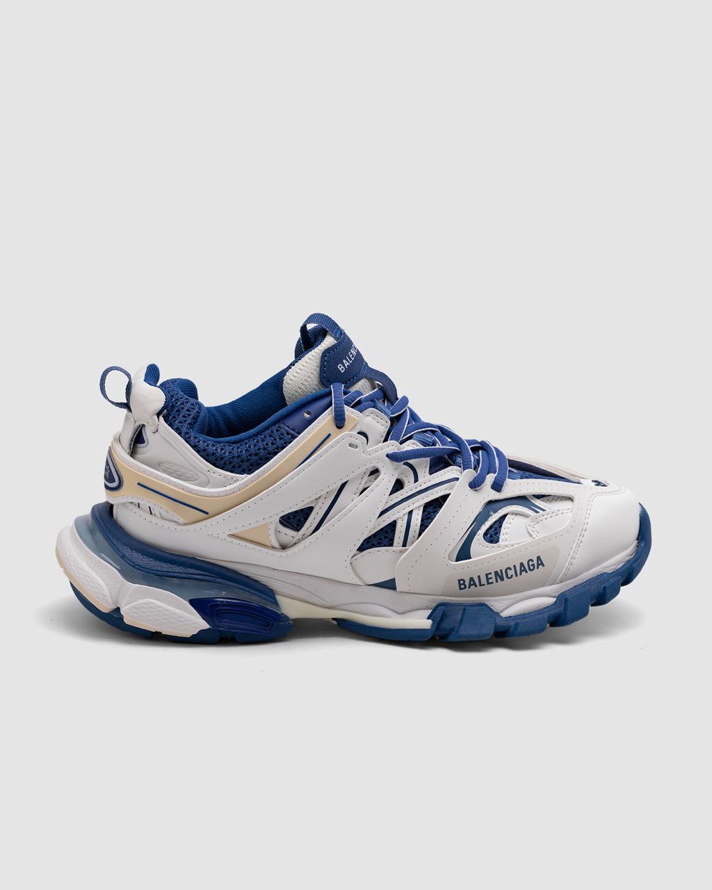 BALENCIAGA Track Worn Out White Blue