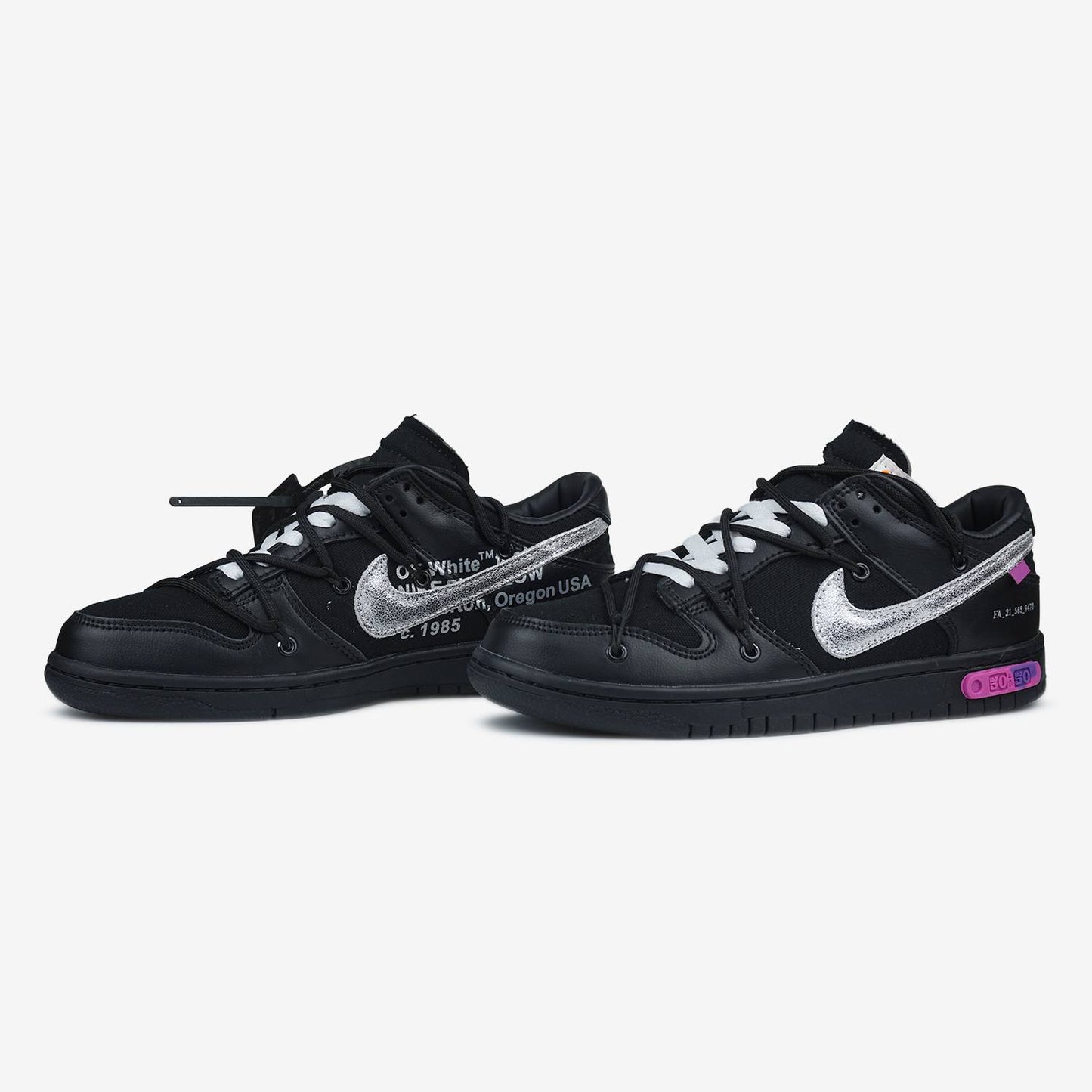 Nike Dunk x Off White Black White Violet 50/50