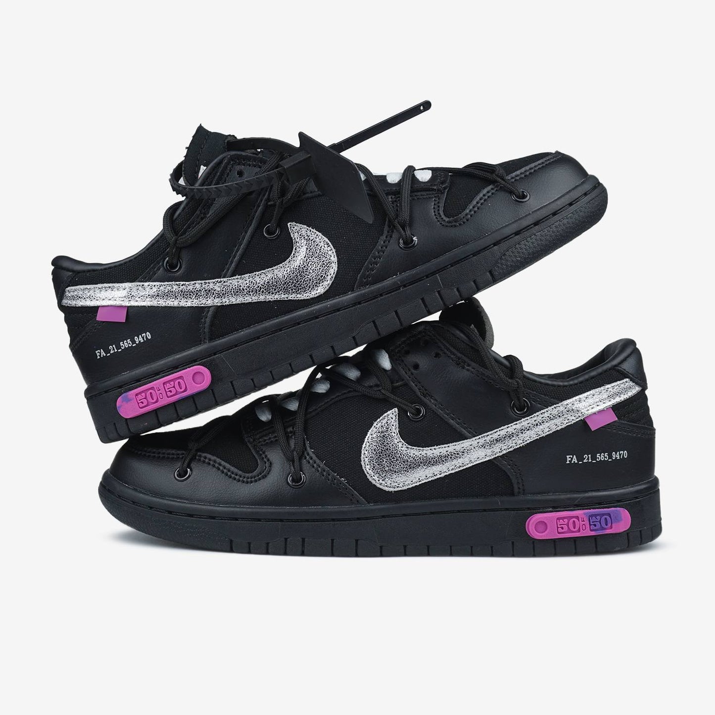 Nike Dunk x Off White Black White Violet 50/50