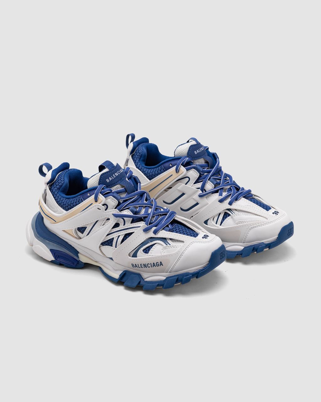 BALENCIAGA Track Worn Out White Blue