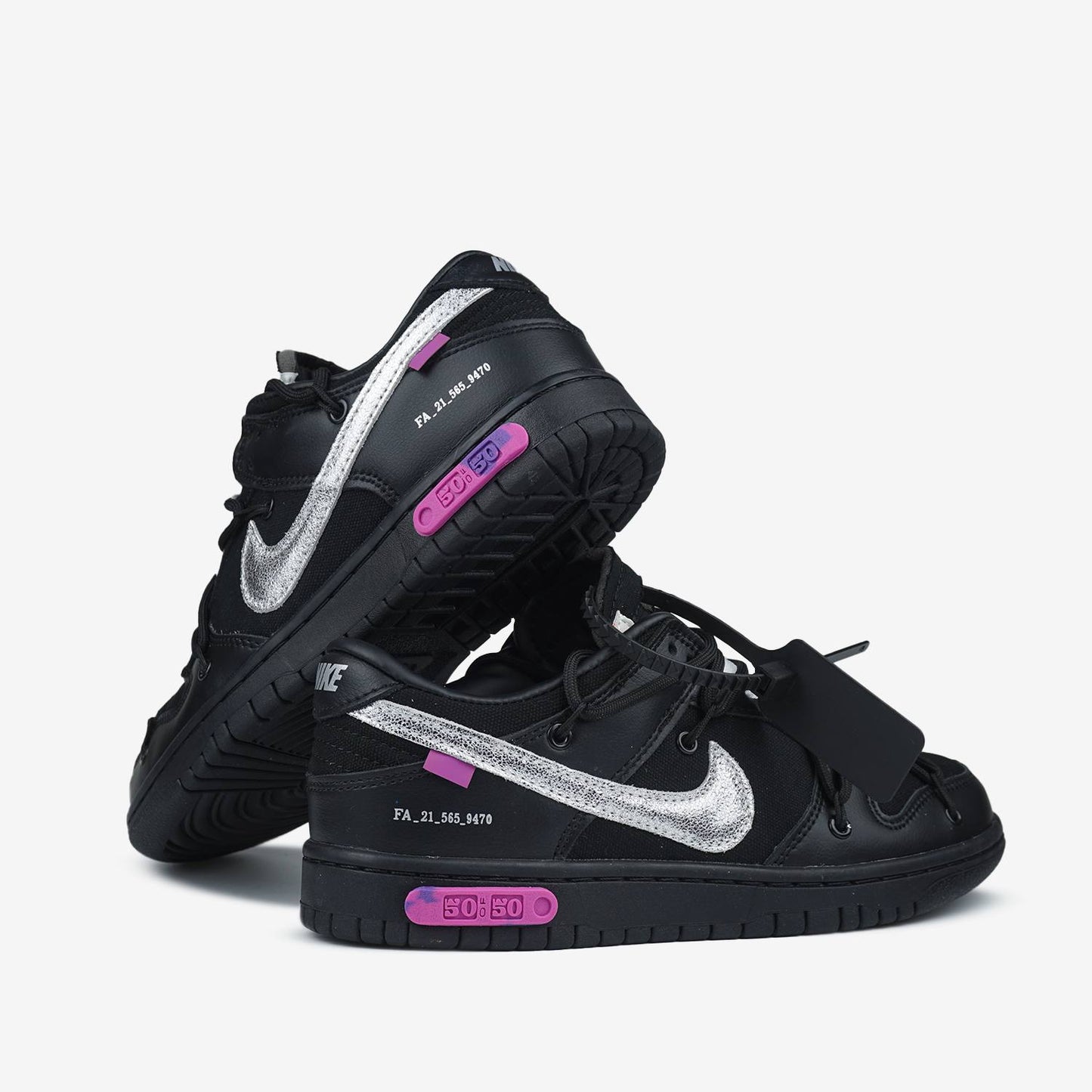 Nike Dunk x Off White Black White Violet 50/50