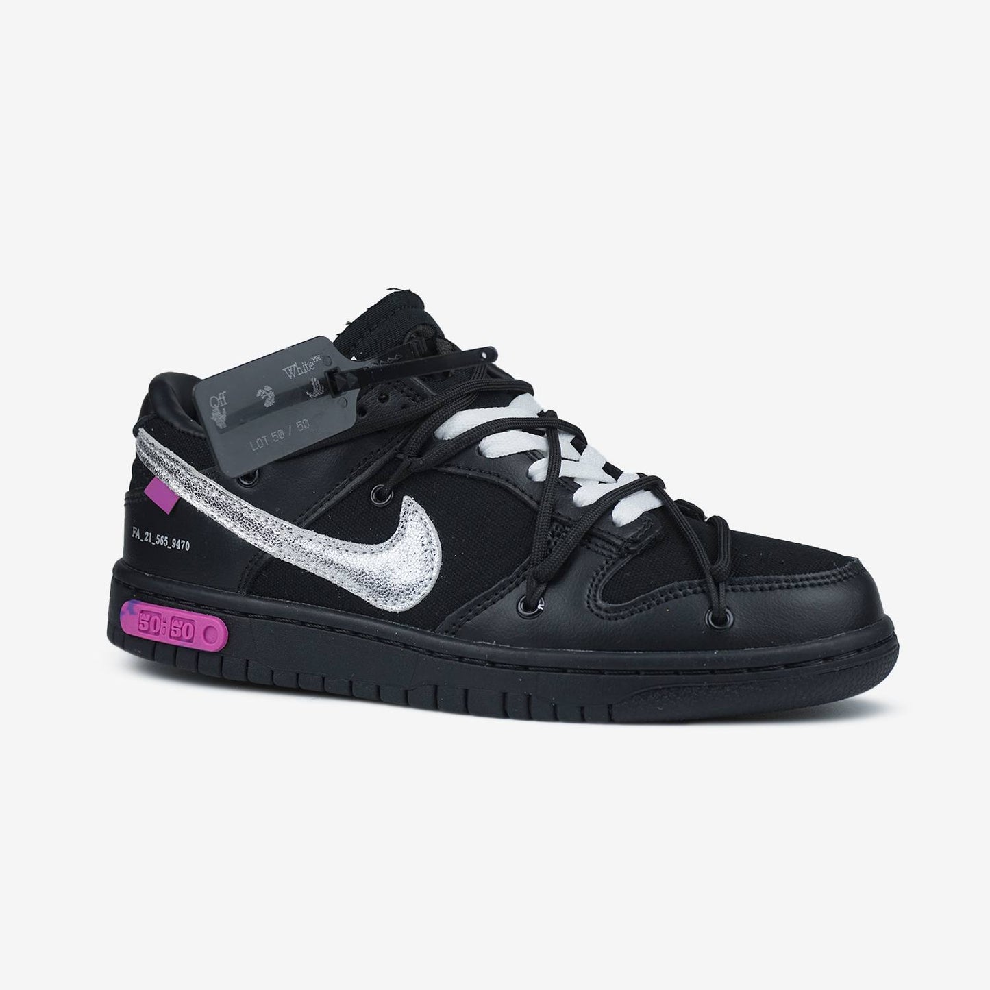 Nike Dunk x Off White Black White Violet 50/50